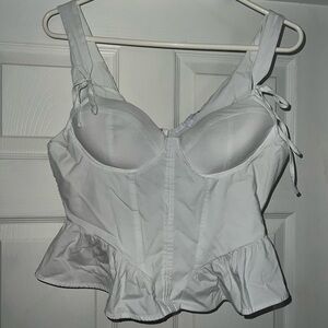 White Peplum Corset Top